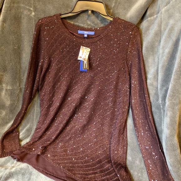 Apt. 9 Tops - Deep purple sequin blouse